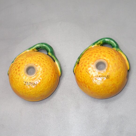 Vintage 1960's Small Lemons Porcelain Salt and Pepper Shakers Lemons Oranges - Picture 4 of 12